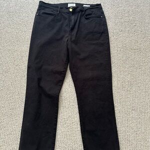 Frame Sz 33 Le Slim Straight Black Denim
